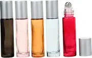 FOYTOKI 10ml Essential Oil Dispenser Roller Bottle Set of 10 Glass Roll-on Bottles for Subpackaging for Aromatherapy