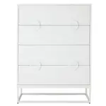 [James Lane] Havasa Tallboy White - 4 Drawer