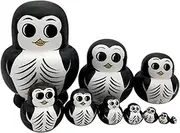 Russian Dolls Nesting Dolls Set 10 Pieces Penguin Wooden Handmade Nesting Dolls, Matryoshka Russian Doll Home Decoration Stacking Dolls Matryoshka Dolls