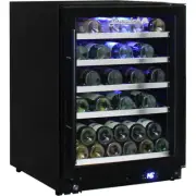 New Schmick Under Bench Black Glass Door Wine Fridge Triple Glazed - Model JC132