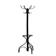Homecraft Furniture Coat Rack Umbrella Stand Black End Cap Design 3-Tier Hooks