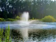 Floating Pond or Lake Fountain 1 HP 115V, 3 Bright White Lights, 75ft Cable