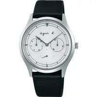 在飛比找Yahoo奇摩購物中心優惠-agnes b. 銀白經典時尚腕錶(VD75-KYF0Z/B