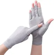 [NociHah] Women Driving Gloves Sun UV Protection Summer Outdoor Hiking UPF 50+ Gloves Touchscreen Half-Finger Gloves