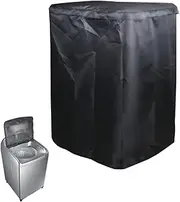 J&C Washer/Dryer Cover Black Dustproof Waterproof Portable Top-Loading Washing Machine Cover Washer Protection
