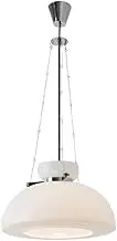 CJLWSLCO French Simple White Round Glass Chandeliers Bedroom Bedside Living Room Dining Room Study Decoration Hanging Lamp LED E27 Light Source Pendant Lightled Modern Simple Household Lighting Fixtur