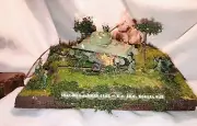 1/72 Diorama Metal Die-cast US M-4 Sherman Tank W/ 22 Figures Korean War