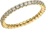 [Claddagh Gold] 14k Yellow Gold Dainty 0.5 Carat Diamond Wedding Eternity Band