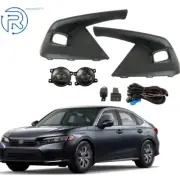 For Honda Civic 22 2023 LED Bumper Fog Lights w/Black Cover+Wiring+Switch kits (for: Honda)