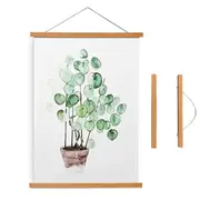 Magnetic Teak Wood Poster Frame Painting Scroll Photo Picture Hanger