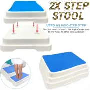 ANTI SLIP BATH STEP STACK-ABLE DISABILITY SAFETY AID STOOL WITH GRIP SHOWER STEP