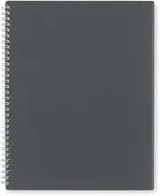 Blue Sky Notes Professional Notebook, Flexible Cover, Twin-Wire Binding, 8.5" x 11", Gray