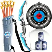 Light Up Laser Aiming Bow with 10 Suction Cup Arrows Kid Archery Toy Set AU
