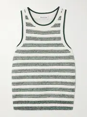 [Veronica Beard] Veronica Beard - Jerrel Striped Linen-blend Tank - Green - x small x small Green