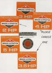Briggs & Stratton Vintage Minibike Repro Orange Engine Decals