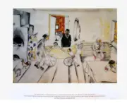 Baby Carriage Indoors. Marc Chagall (Poster). 13.4" X 18.9" THE ISRAEL MUSEUM