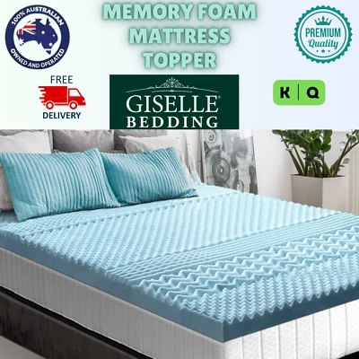 Giselle Memory Foam Comfy Mattress Topper Cool Gel Bed Bamboo Cover 8CM 7-Zone