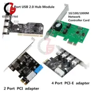 2/4/5 Ports PCI/PCI-E Express USB 2.0/3.0 10/100Mbit/s RJ45 Hub Card Adapter New