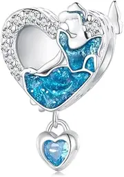 [Teleye] Ball Girl Bead Charm 925 Sterling Silver Charm Fits For Pandora Bracelet Necklace, Cubic Zirconia, Created Cubic Zirconia