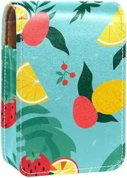 Makeup Organizer,Makeup Lipstick Case for Outside Mini Bag Travel Cosmetic Pouch,Watermelon Pineapple Lemon