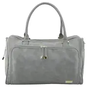 Double Zip Satchel Nappy Bag (Stone Grey)