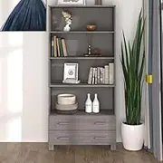 Highboard HAMAR Solid Wood Pine Light Grey Dining Storage