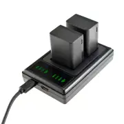 2x Battery +LCD Charger For Panasonic DMW-BMB9E Lumix DMC-FZ72 FZ100 FZ62 FZ82