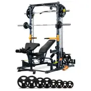 Reeplex RM90 Rack: Smith Machine, Lat Pulldown, Bench + 100kg Olympic Weights