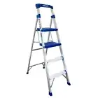 BAILEY Trade Lyte Industrial Aluminium Twin Platform Ladder 4 Steps 1.2m FS14041
