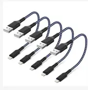 iPhone Charger Cable 1ft 5Pack,[Apple mfi-certified] Long Lightning Cable 1 Foot iPhone Charging Cord for iPhone 12/11/11 Pro/X/Xs Max/XR/8/8 Plus/7/6/6s/SE/5c/5s/5 iPad Air 2/Mini Airpods