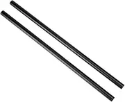 NICEYRIG 15mm Rod 40cm (16 inch) Long Aluminum Alloy Applicable DSLR Camera Rail Support System, Black Aluminum Alloy, Pack of 2