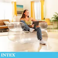 在飛比找momo購物網優惠-【INTEX 原廠公司貨】清澈透明充氣沙發/充氣扶手椅(66