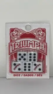 Triumph Playing Dice For Cards & Games Black/White 5 Pack - Brand New Sealed