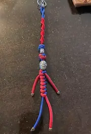 Keychain or knife lanyard. Bag, backpack or jacket zipper pull. Spiderman figure