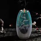 Incense Holder Ceramic Backflow Waterfall Incense Burner with 50 Cones (A) Hot