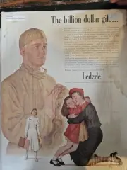 1951 Lederle Antibiotics Vintage Original Print Ad, Surgeon Nurse Mom & Daughter