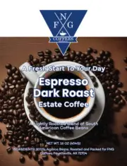 FNG Coffees-Espresso Dark Roast Estate Coffee- DECAF-GRND/WB/Espresso/Keu- 16 oz