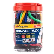 CargoLoc Injection Molded Bungee Cords 12 Pc. Assortment - Molded Steel Hooks