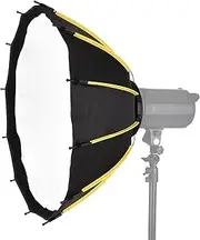 65cm Prof ional Collaps Softbox Portable P graphy Soft Box with Mount Storage Bag 12PCS Ribs for Portrait Live Stream Video Recording Black no Grid
