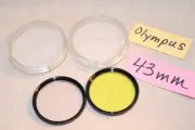 2Pc OLYMPUS 43mm FILTER Set 43mm 2C (Y2) Yellow & Skylight 1A - Slight ISSUE