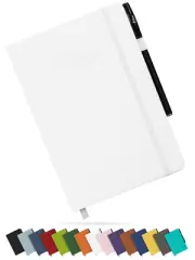 Tasalas A5 Notebook and Pen - 200 Lined Pages Journal Notepad, 80 GSM, White Not