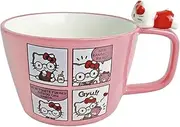 Sanrio SAN4367-1 Hello Kitty Soup Cup, 4 koma Kitty with Figure, Sanrio Goods, Tableware