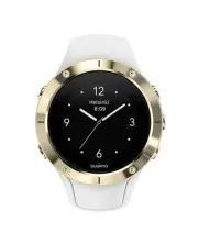 New Suunto Spartan Trainer Gold Tone Bezel White Strap Men's Watch SS023426000