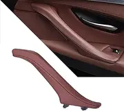 Car Interior Door Handles for BMW 5 Series F10 F11 F18 520i 523i 525i 528i 535i Interior Passenger Door Handle Leather Pull Handle Assembly Car Inner Door Handle(Red Brown Right)