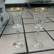Mikasa Jamestown Clear Gold Trim Crystal Large Wine goblet 9 1/8" x 3 3/4"
