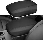 DEYTOP Center Console Cover for Ford Ranger 2024 2025 Accessories Car Center Console Cover for 2024 Ranger Accessories Armrest Pad (Black with Black Stitches)