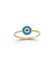 Ember Fine Jewelry 14K Enamel Evil Eye Beaded Ring
