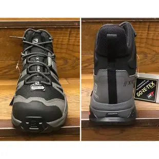 Salomon X Ultra 4 Mid Wide 男款Gore-tex防水登山鞋 L41294600 黑/灰/珍珠藍