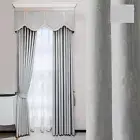 Nordic Simplicity chenille thick window weave curtain valance tulle M1659