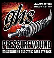 GHS M72005 Pressurewound Bass Strings, Medium 44-128 (5 Pieces Set)